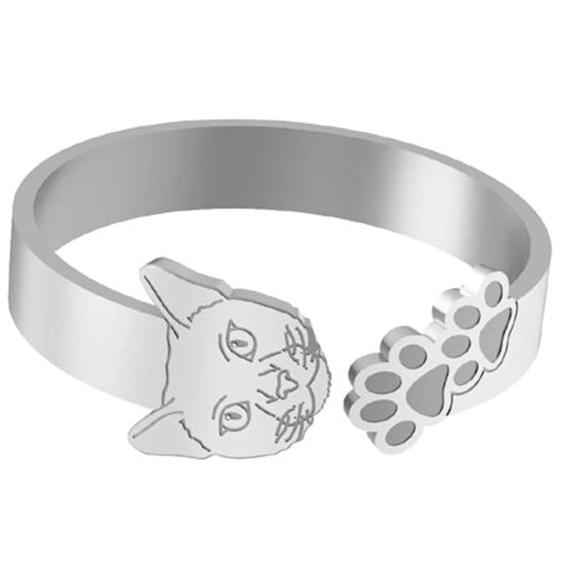 Silverring – Katt – 925 Sterlingsilver (Justerbar) - Bild 3