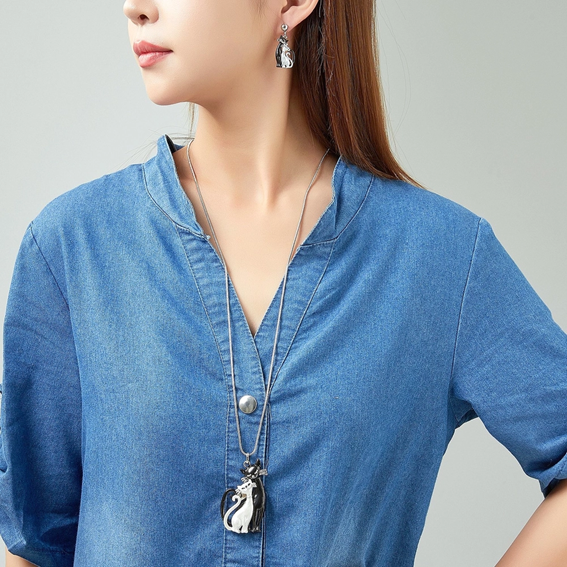 Belle Miss – Halsband i mässing – Kattmotiv – Guld - Bild 4