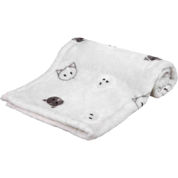 Filt – Plysch – Trixie – 70 × 50 cm – Ljusgrå