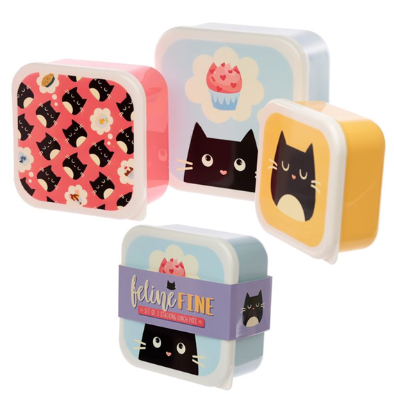 Trepack lunchlådor – Feline Fine – M/L/XL - Bild 3