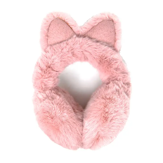 Öronvärmare – Pink – Faux Fur med Kattöron - Bild 3